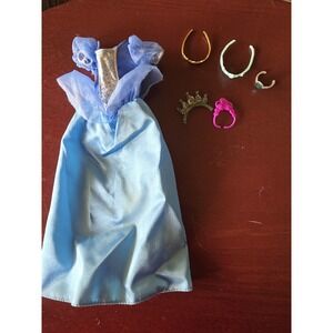 Disney Princess Doll Dress Cinderella And Various Tiaras Small Stains